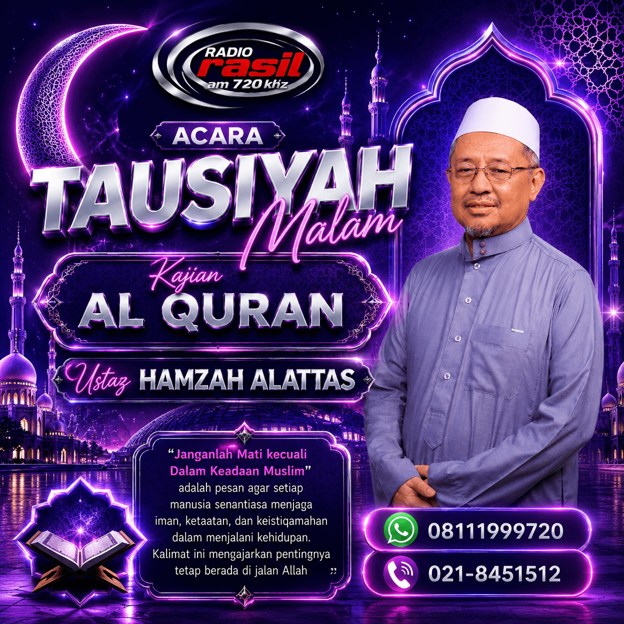 Tausiah Malam Bersama Ustaz Hamzah Alattas